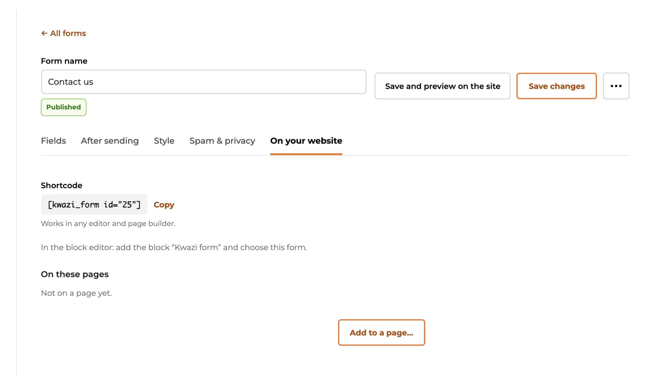Put a form on your website, step 1