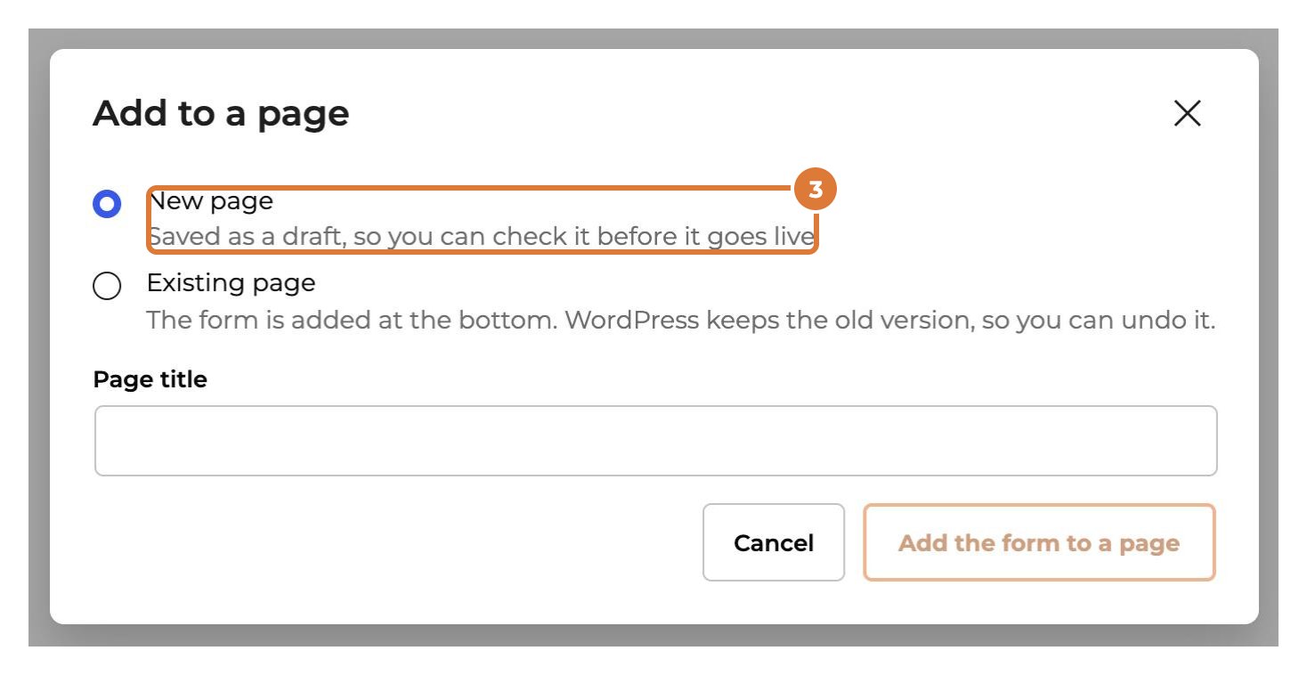 Put a form on your website, step 3