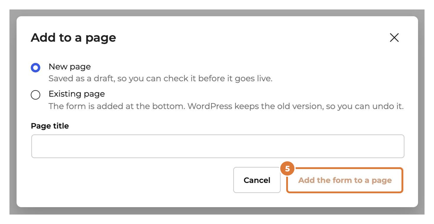Put a form on your website, step 5