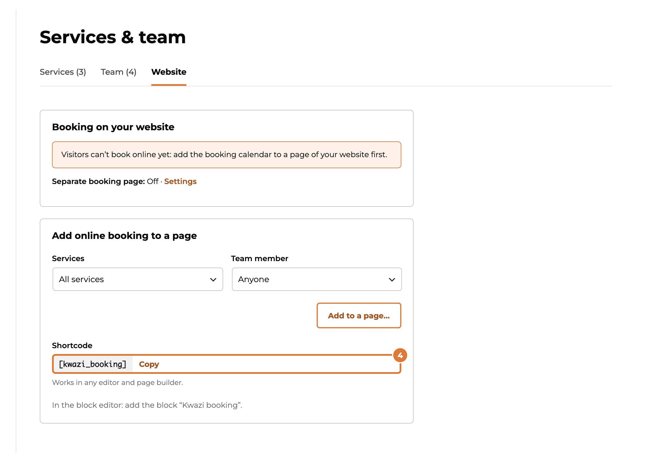 Let visitors book on your website, step 4