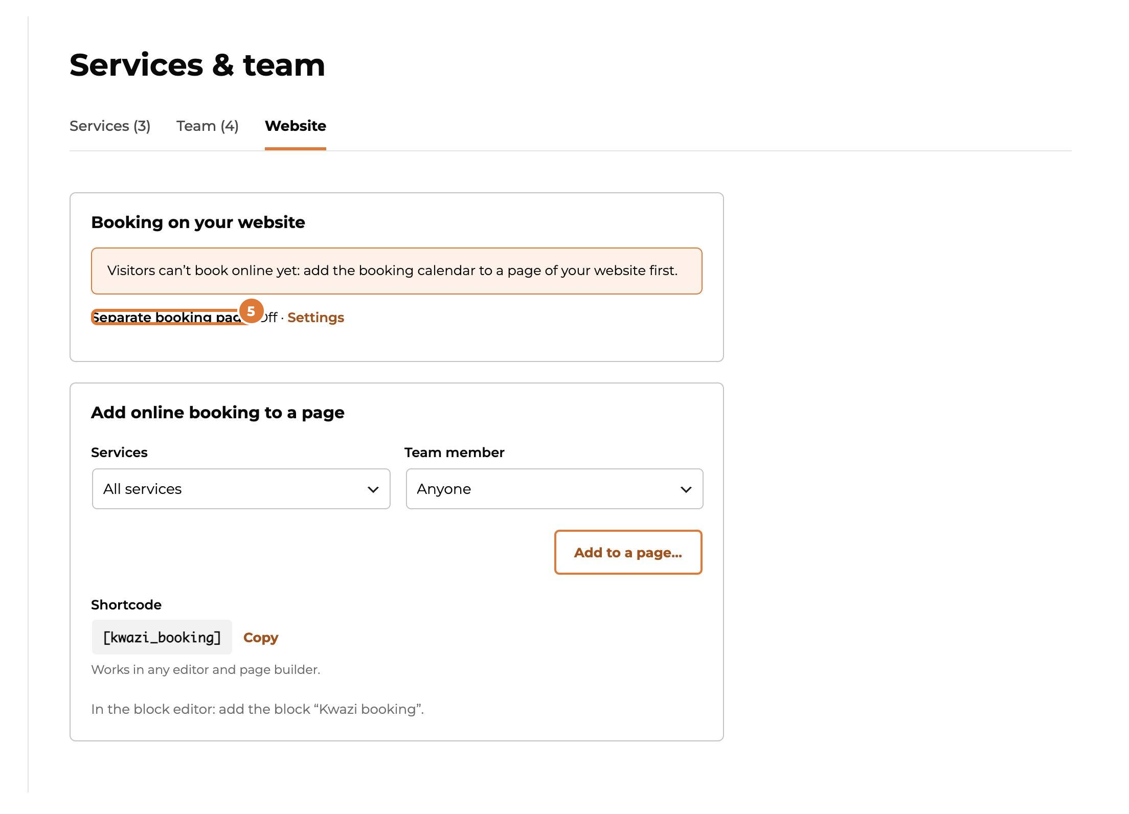 Let visitors book on your website, step 5
