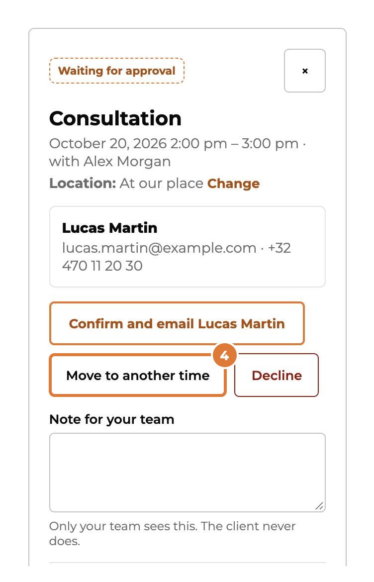 Confirm and manage appointments, step 4