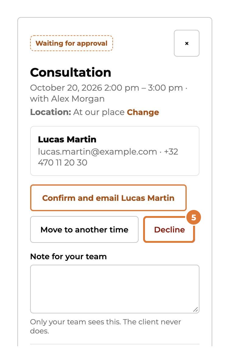 Confirm and manage appointments, step 5