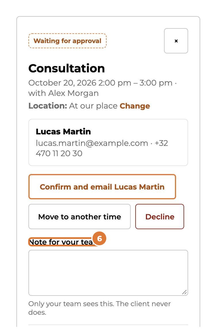 Confirm and manage appointments, step 6